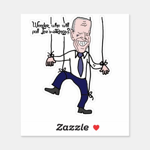 Funny Anti Joe Biden Puppet Political Cartoon Sticker
