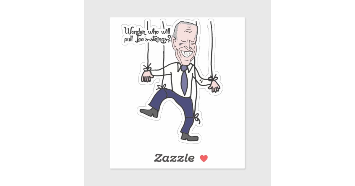 Funny Anti Joe Biden Puppet Political Cartoon Sticker | Zazzle.com