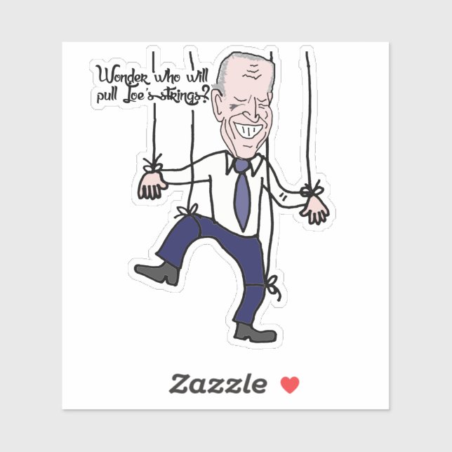 Funny Anti Joe Biden Puppet Political Cartoon Sticker (Sheet)