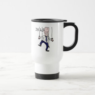Funny Anti Joe Biden Puppet Political Cartoon Travel Mug