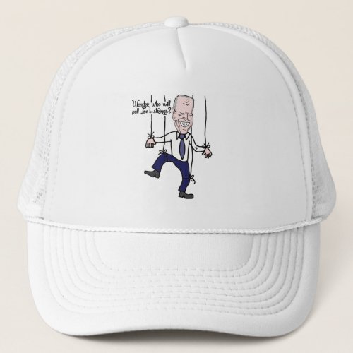 Funny Anti Joe Biden Puppet Political Cartoon Trucker Hat
