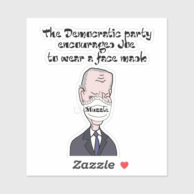 Funny anti Joe Biden wearing Mask Politics Sticker (Sheet)