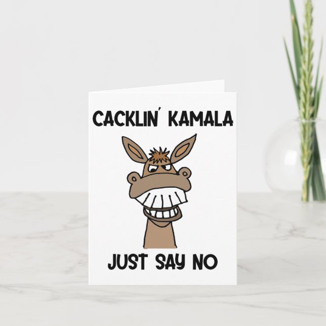 Funny Anti Kamala Harris Laughing Donkey  Card (Front)
