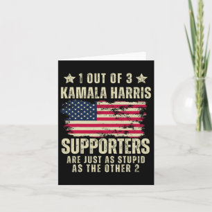 Funny Anti Kamala Harris Stupid Joke American Flag Card