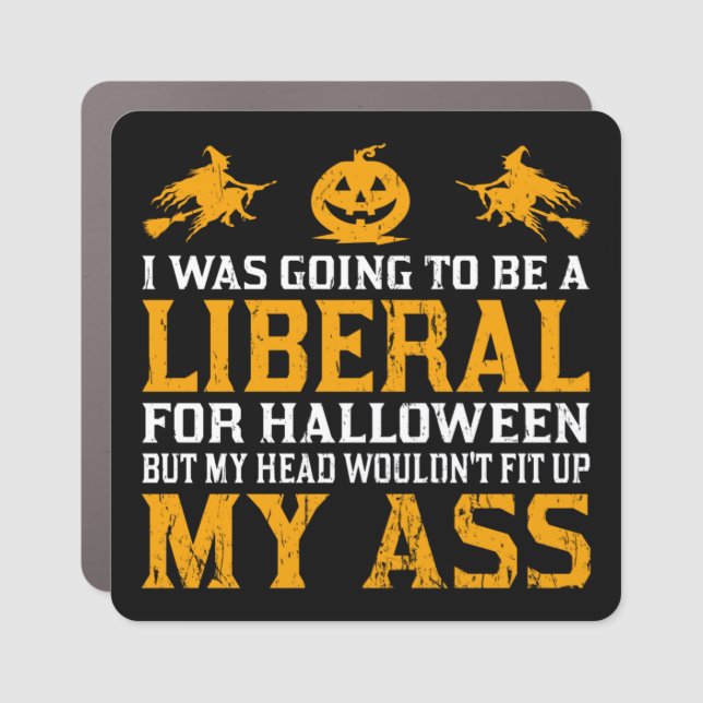 Funny anti liberal anti Biden pro trump Halloween  Car Magnet (Front)