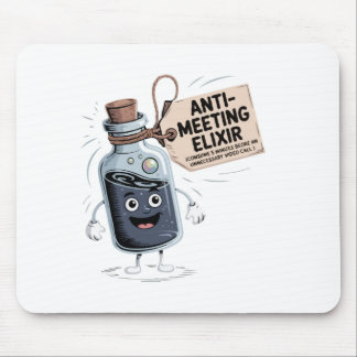 Funny Anti-Meeting Elixir | Retro Cartoon Office H Mouse Pad