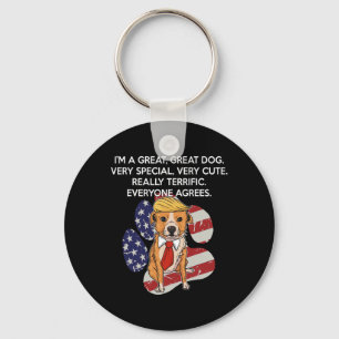 Funny Anti President Donald Trump Dog Funny Politi Keychain