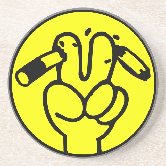 Funny Anti Smoking ⚠ Thai Sign ⚠ Drink Coaster (Front)