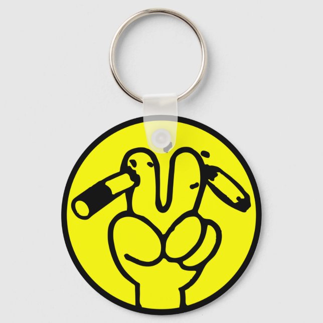 Funny Anti Smoking ⚠ Thai Sign ⚠ Keychain (Front)