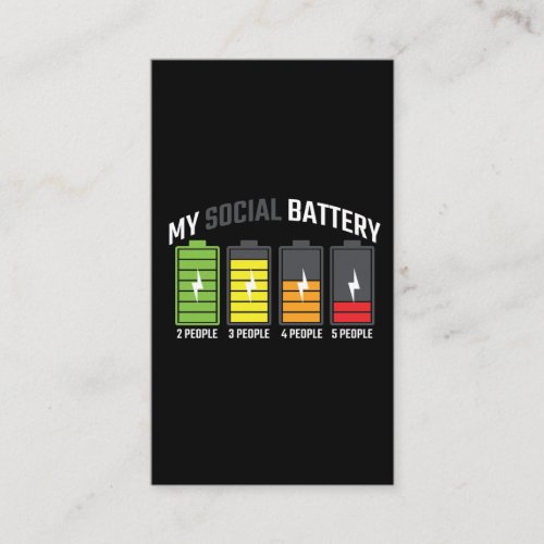 Funny Anti Social Introvert Low Social Battery Business Card