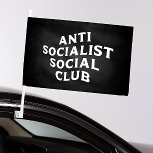 Funny Anti Socialist Social Club Socialism Car Flag