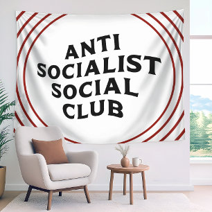Funny Anti Socialist Social Club Socialism Tapestry