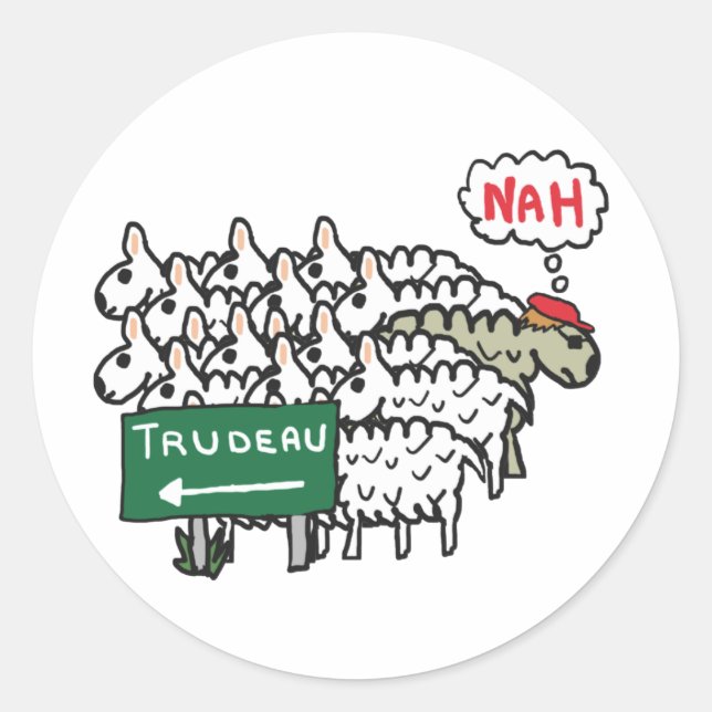 Funny Anti Trudeau Classic Round Sticker (Front)