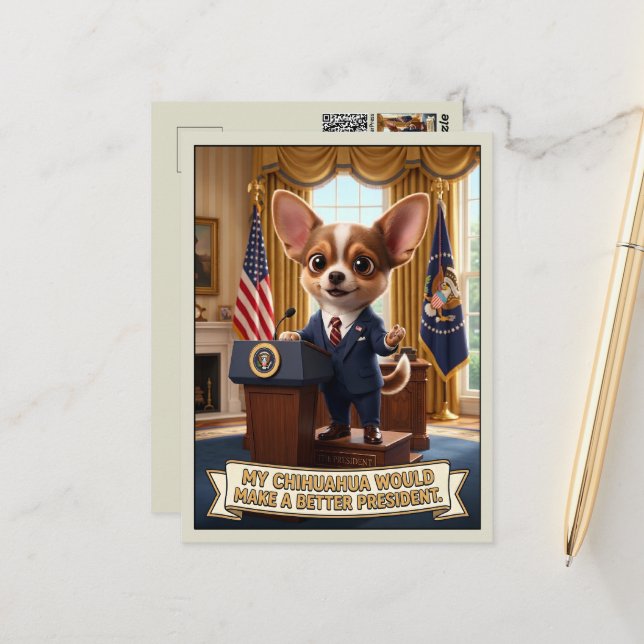 Funny anti-Trump 3D Postcard (Front/Back In Situ)
