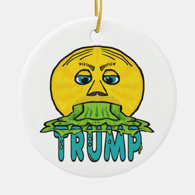 Funny Anti Trump Ceramic Ornament (Front)