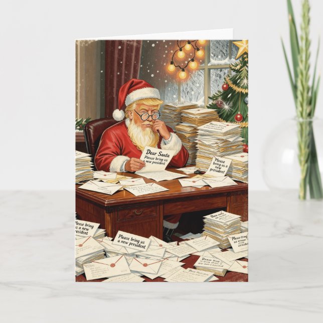 Funny Anti Trump Christmas Card New President (Front)