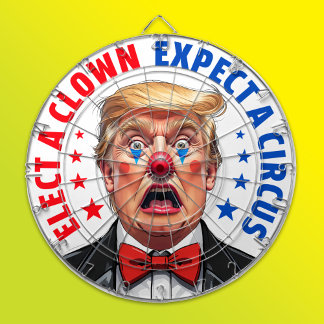 Funny anti Trump clown face elect a clown Dart Board