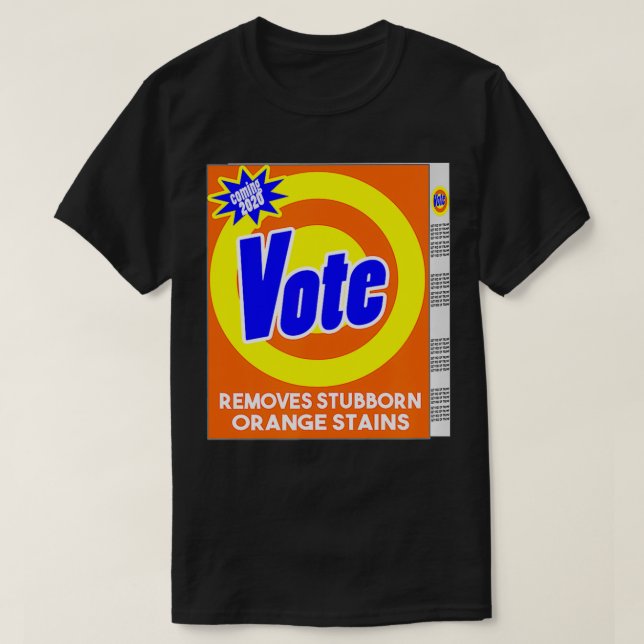 Funny Anti Trump Detergent Soap Bo Vote Remove Ora T-Shirt (Design Front)
