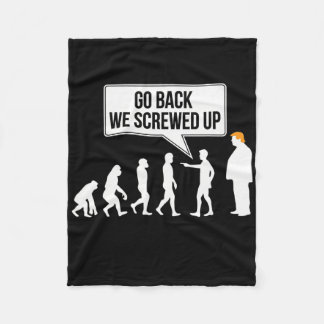 Funny Anti-trump Evolution Political Humor Fleece Blanket