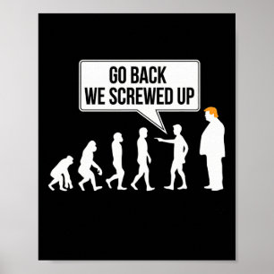 Funny Anti-trump Evolution Political Humor Poster
