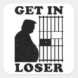 Funny Anti Trump for Prison Square Sticker