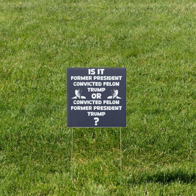 Funny Anti-Trump Grammar: Felon President or ? Sign (Insitu)
