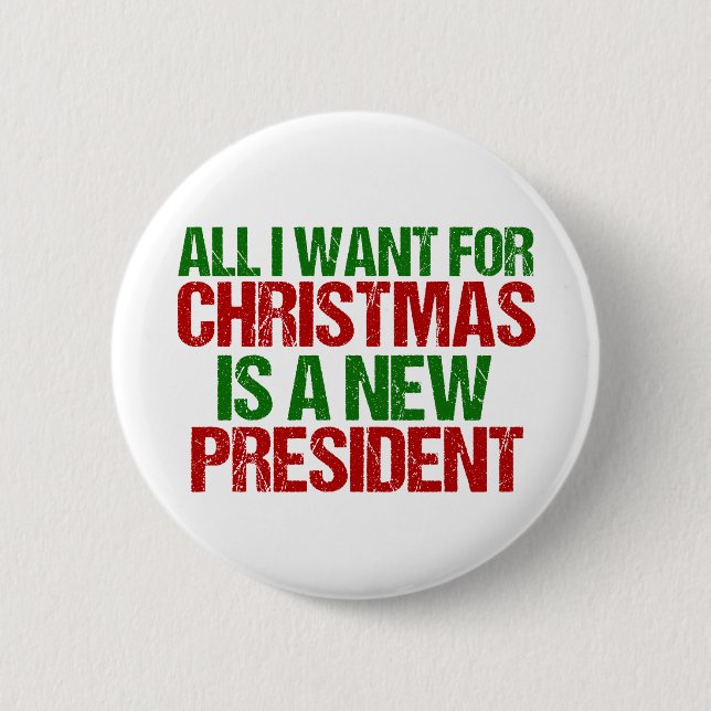 Funny Anti Trump Political Christmas Button (Front)