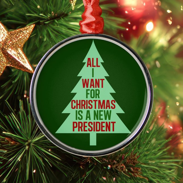 Funny Anti Trump Political Christmas Metal Ornament (Creator Uploaded)