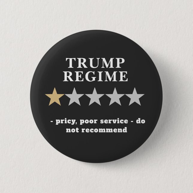 Funny Anti Trump Review Political Humor  Button (Front)