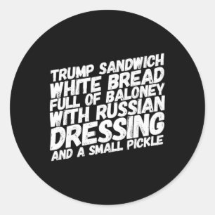 Funny Anti-trump Sandwich Impeach Trump Political Classic Round Sticker