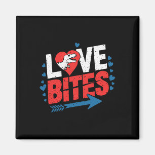 Funny Anti Valentine Day Dinosaur Love Bites Boys Magnet