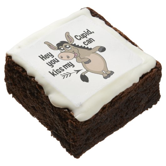 Funny Anti-Valentine Donkey brownies (Angled)