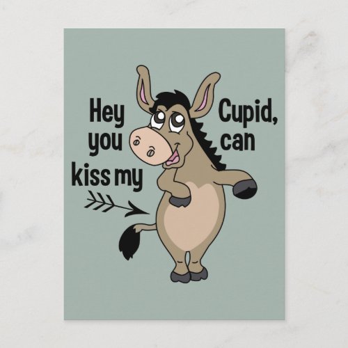Funny Anti_Valentine Donkey postcard