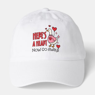 Funny Anti-Valentine Goose - Go Away Heart Hat