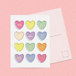 Funny Anti Valentine's Day Candy Hearts Foil Holiday Postcard<br><div class="desc">Funny candy heart Valentine's Day design with mean phrases on them. Phrases include "Ewww,  Leave me alone,  Get lost,  Go Away,  Ur Gross,  U Smell,  Sorry not sorry,  Single is better,  L8tr,  Nope,  Love stinks and k thx bye".</div>