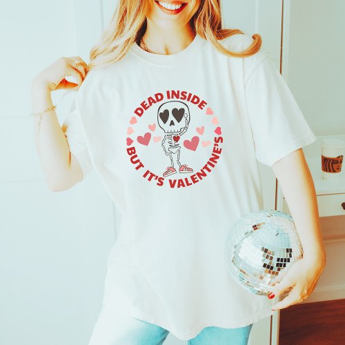 Funny Anti_Valentines Day Cute Single skull T_Shirt