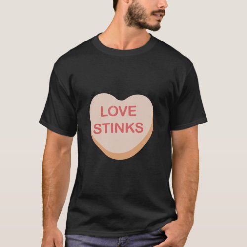 Funny Anti_Valentines Day Love Stinks Heart Candy  T_Shirt