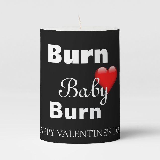 Funny Anti Valentines Day Pillar Candle (Front)