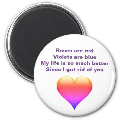 Funny Anti Valentines Day Poem Rainbow Heart Magnet