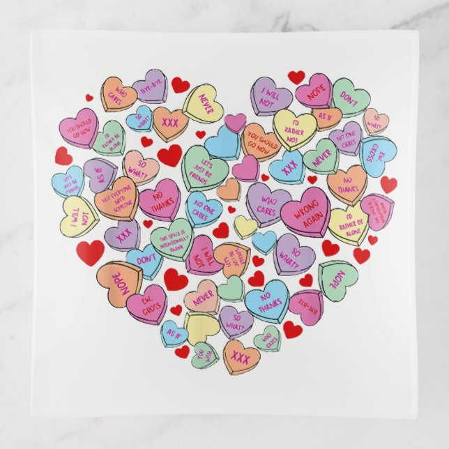 Funny Anti Valentines Day Trinket Tray (Front)