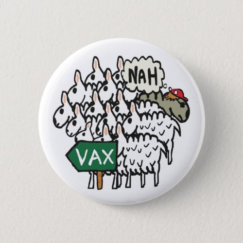 Funny Anti Vax Sheep Button