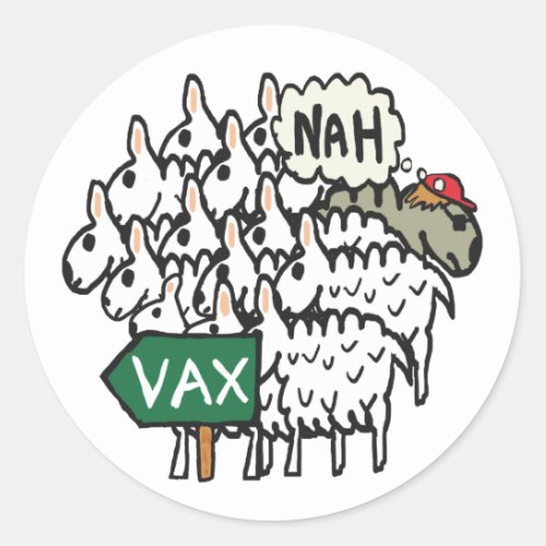 Funny Anti Vax Sheep Classic Round Sticker