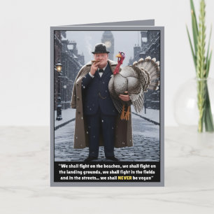 Funny anti Vegan turkey Christmas Card