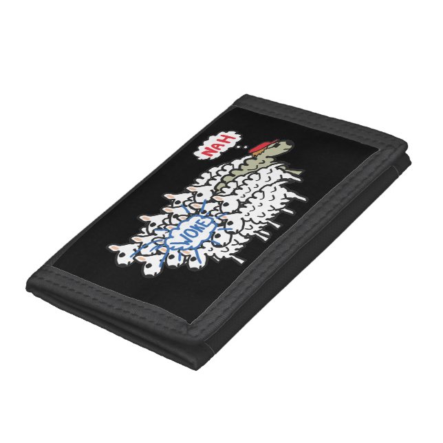 Funny Anti Woke Sheep Trifold Wallet (Bottom)