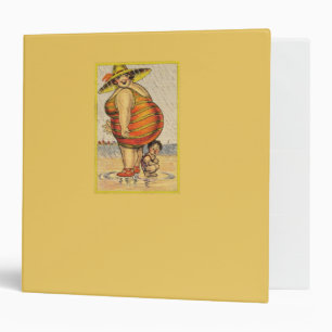 Funny Antique Couple on Beach Oddity Binder