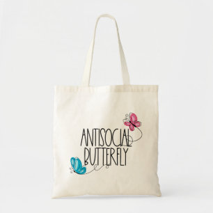 Funny Antisocial Butterfly Tote Bag