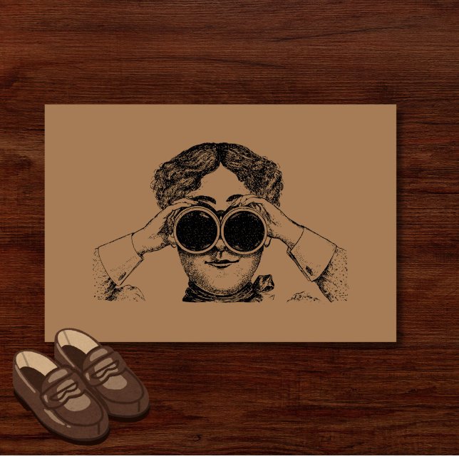 Funny Antisocial Introvert Watching You Doormat (Add humor and originality to your entrance with this funny "watching you" doormat!)