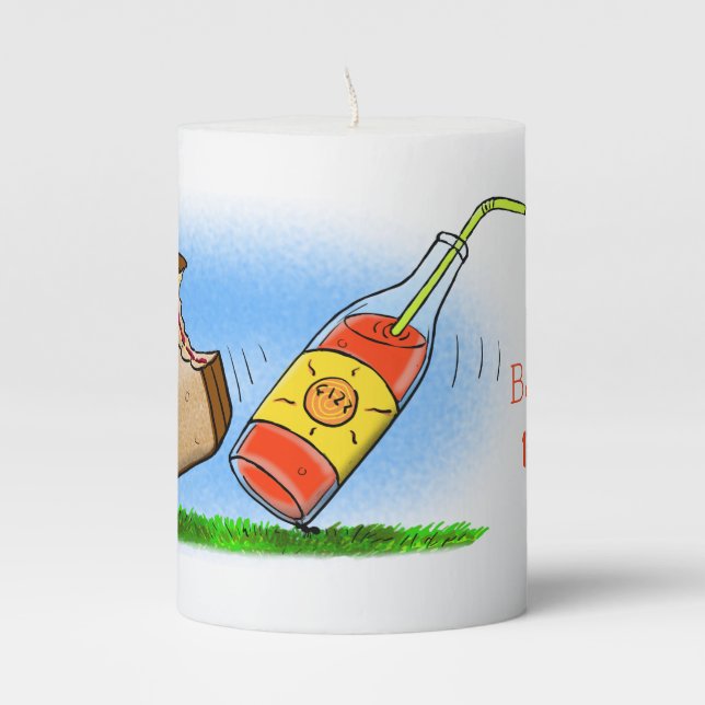 Funny ants cartoon pillar candle (Front)