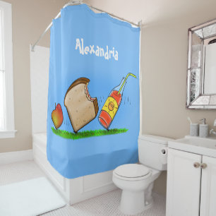 Funny ants cartoon shower curtain