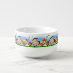 Funny ants cartoon soup mug